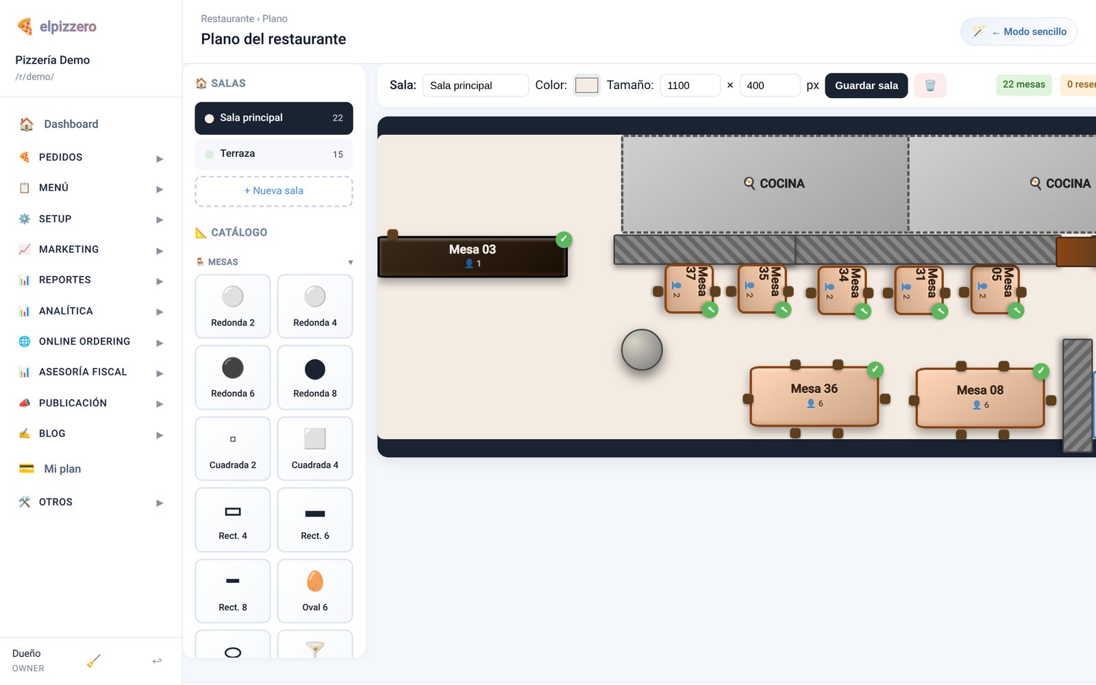 Editor visual del plano