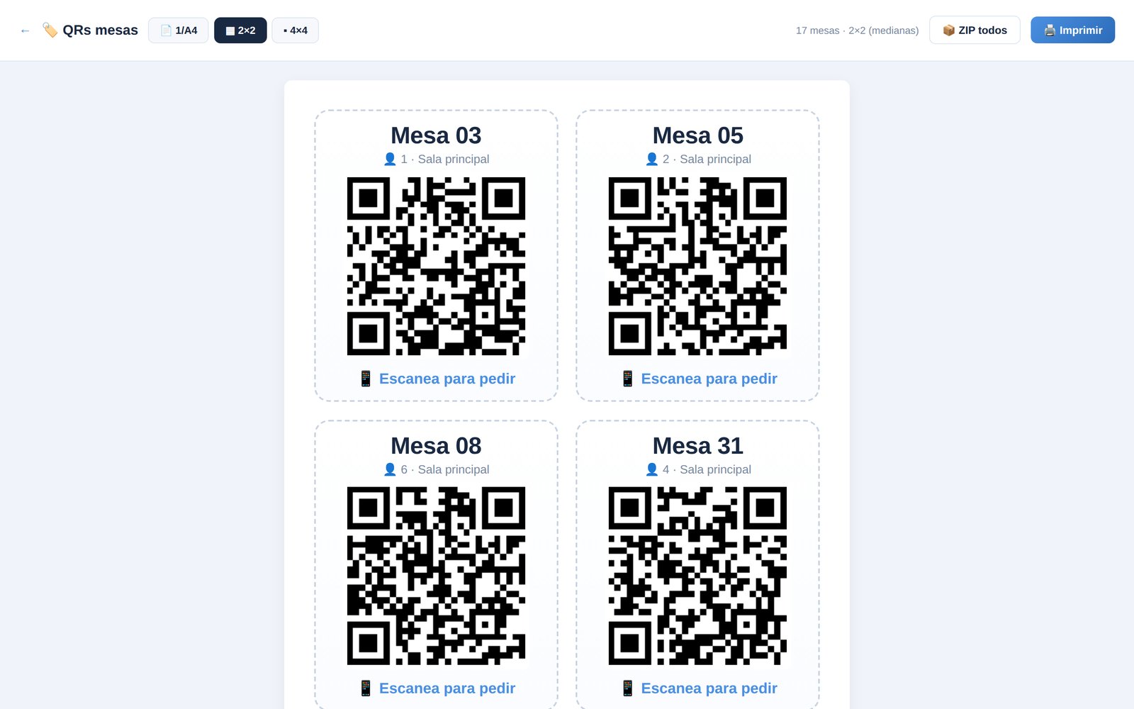 QRs PDF imprimibles