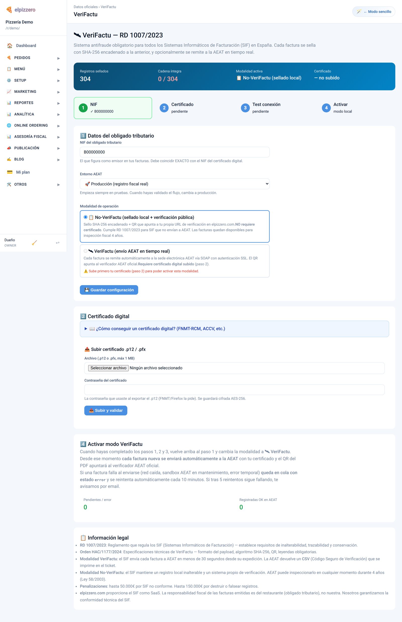 VeriFactu config
