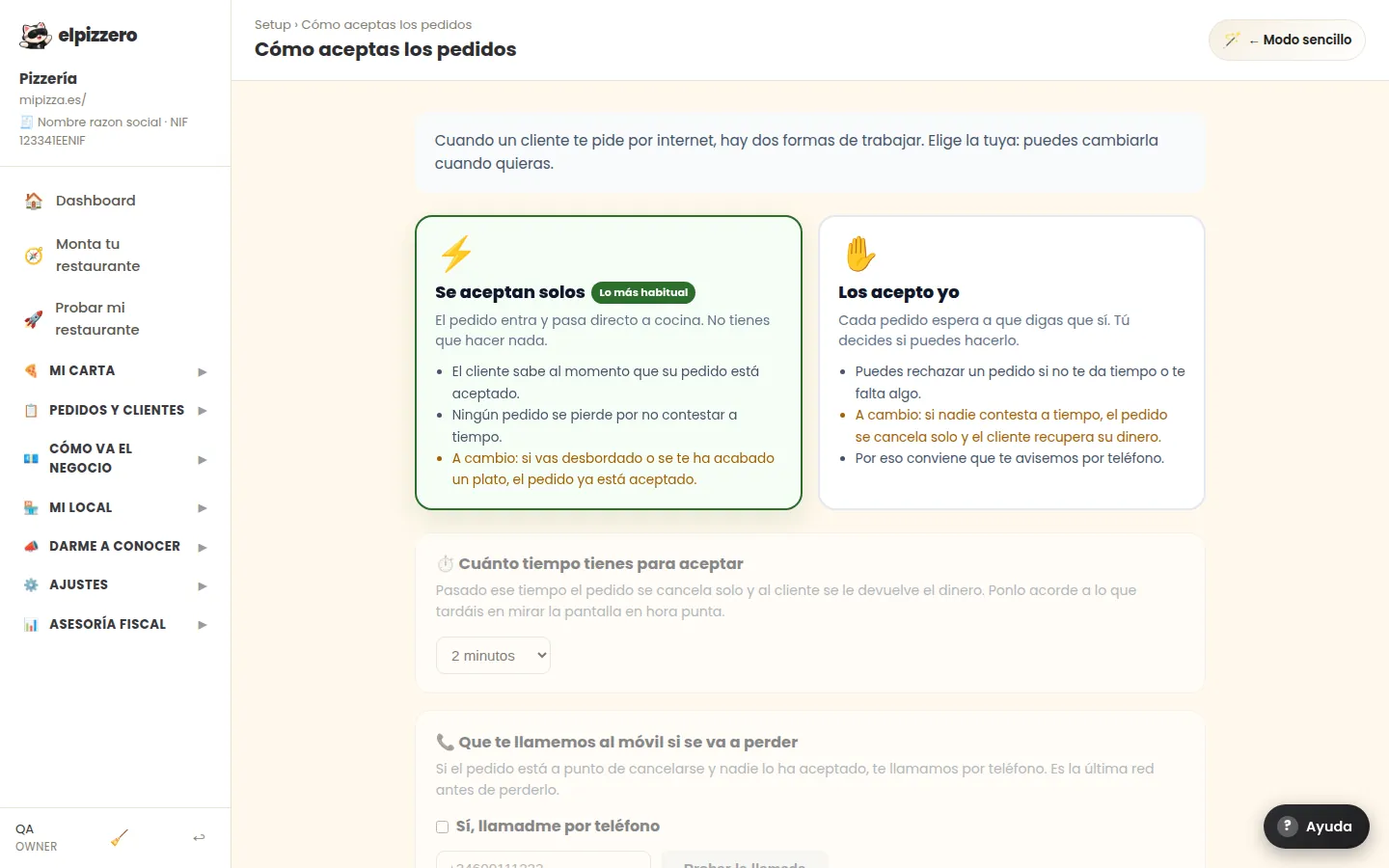 Captura del panel: Cómo te llegan los pedidos
