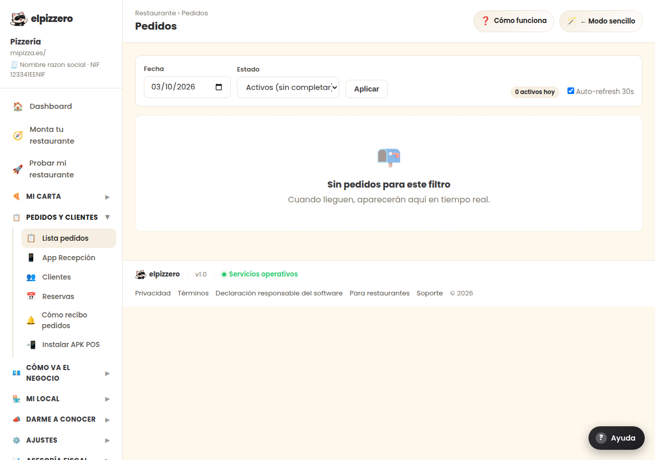 Lista de pedidos