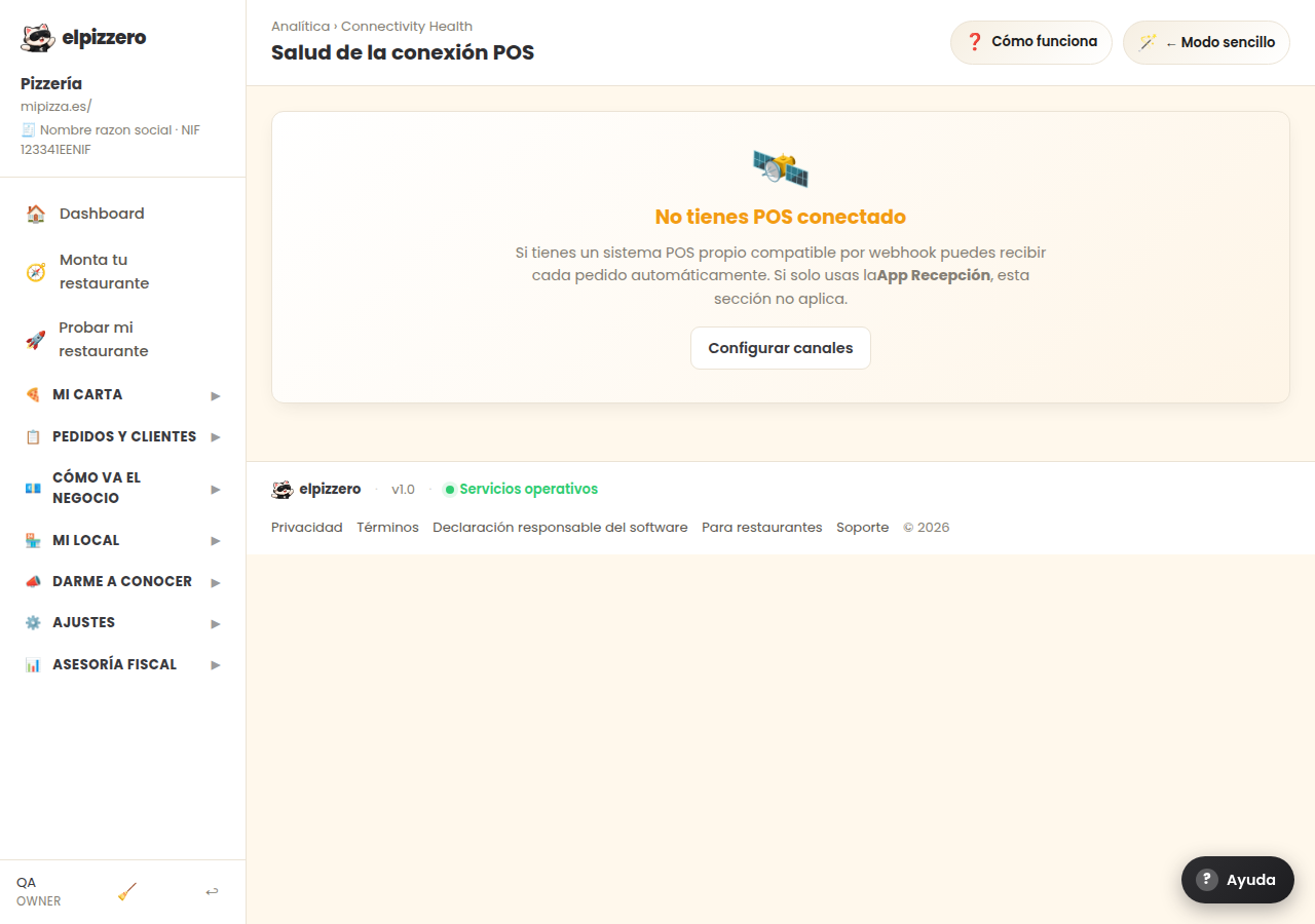 Salud de la conexión del TPV