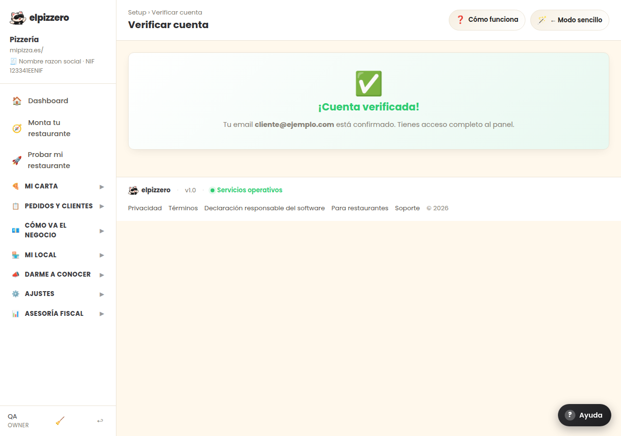 Verificar tu cuenta