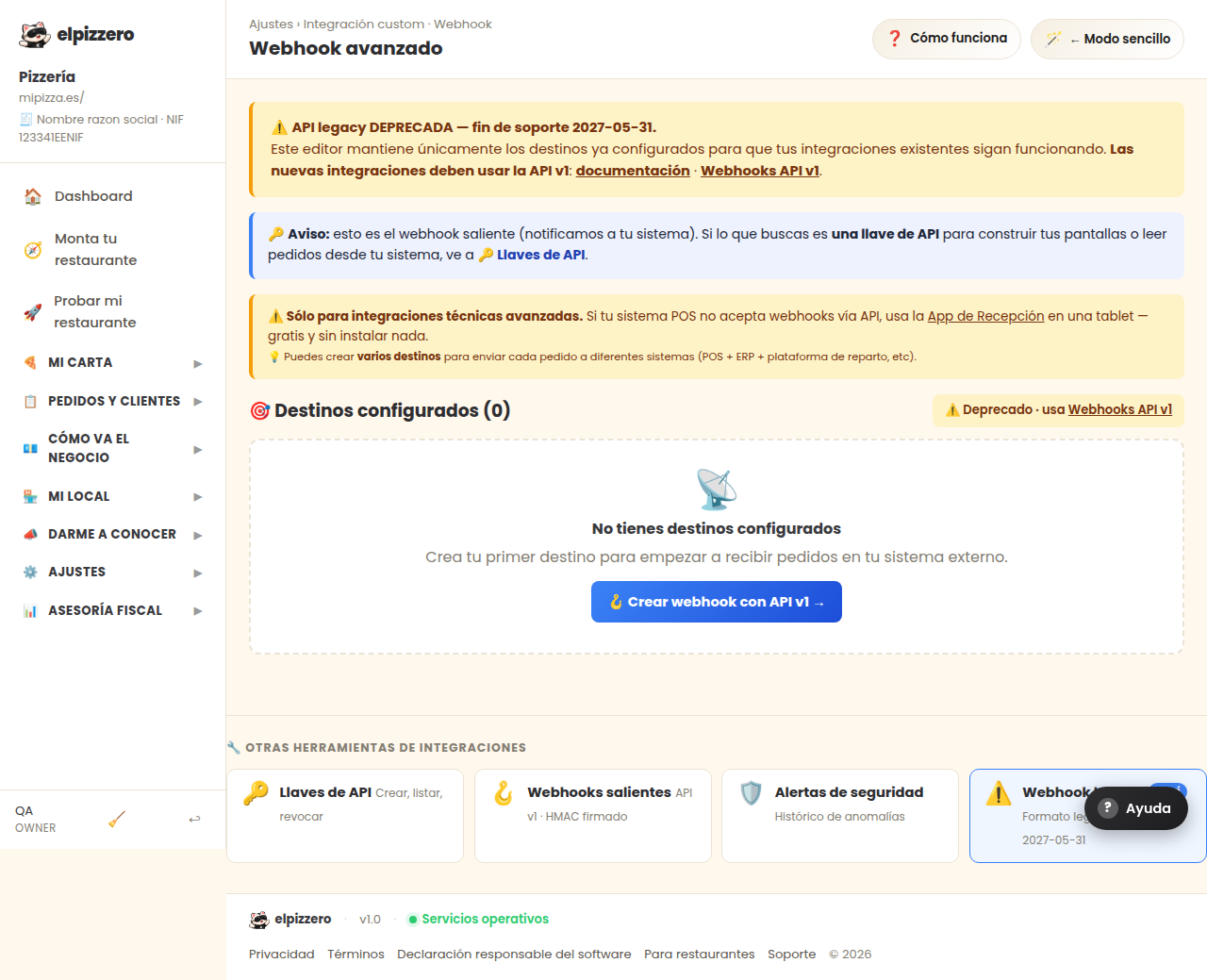 Send your orders to another system