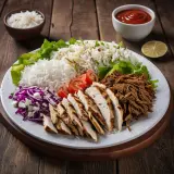 Plato kebab Arroz con Ensalada